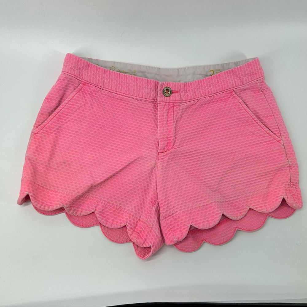 Lilly Pulitzer Pink Scalloped High Waist Shorts